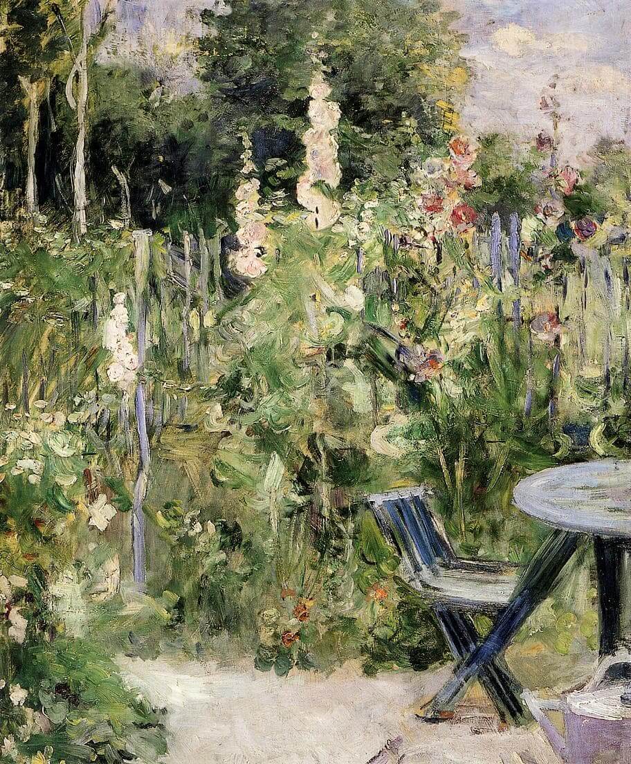 “Roses Trémières” by Berthe Morisot